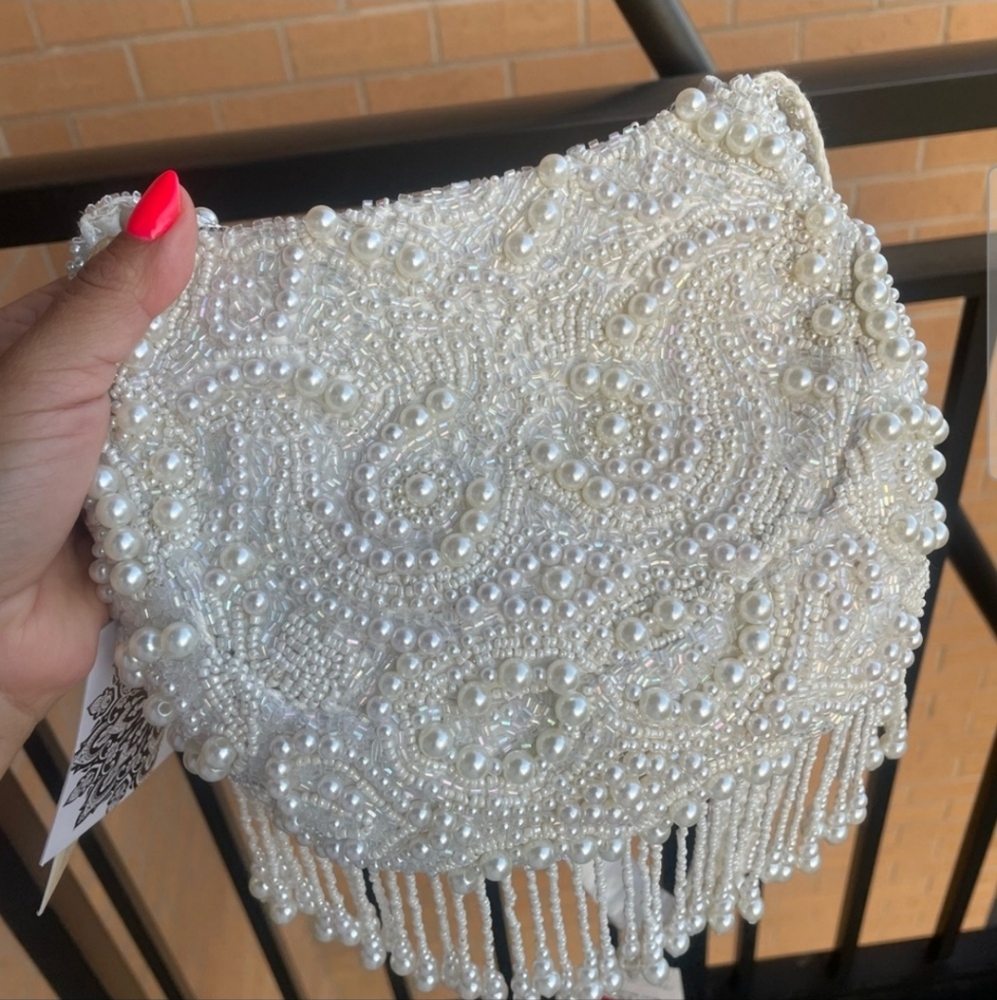 TJ Maxx Marshall’s Viral Pearl Beaded Shoulder Bag with Beaded details hanging